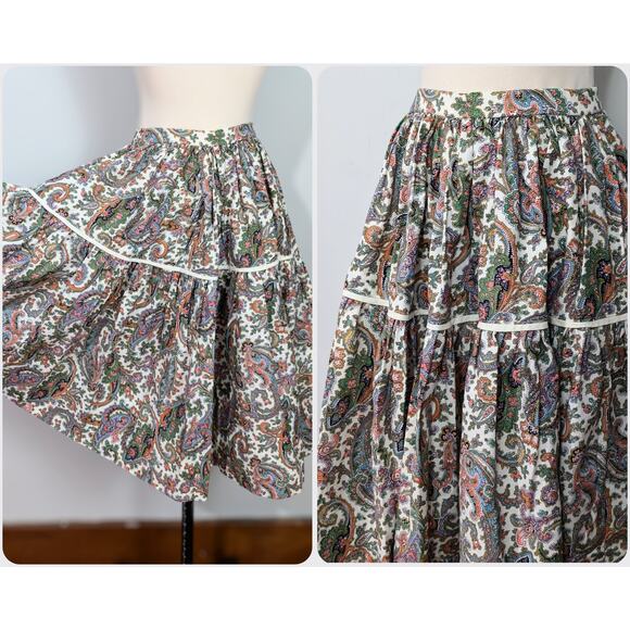 70s Paisley Circle Skirt - Picture 1 of 6